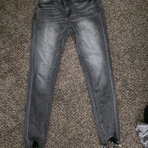 KanCan Distressed Gray Ankle Jeans